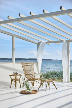 TONY EXTERIOR - Garden side table in glass, Alu-Rattan and ArtFibre by Sika Design - view 3